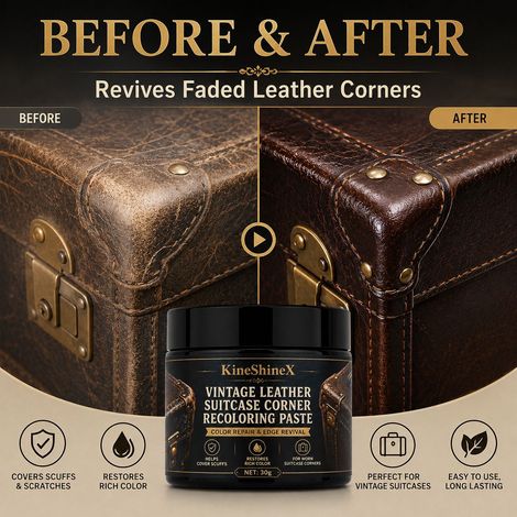 KineShineX Vintage Lederkoffer-Kantenreparaturpaste – Verschleiß- und Reparaturpaste für Lederkofferkanten (1/4)