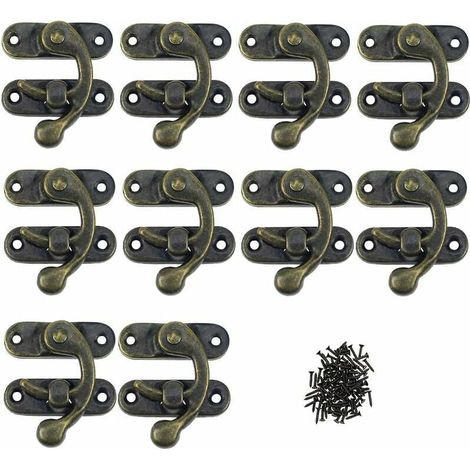 Paquete de 12 cierres para álbumes de recortes, cierres metálicos, bisagras sólidas, pequeñas cajas de madera antiguas, hebillas para joyeros, cierres estéticos. (1/5)