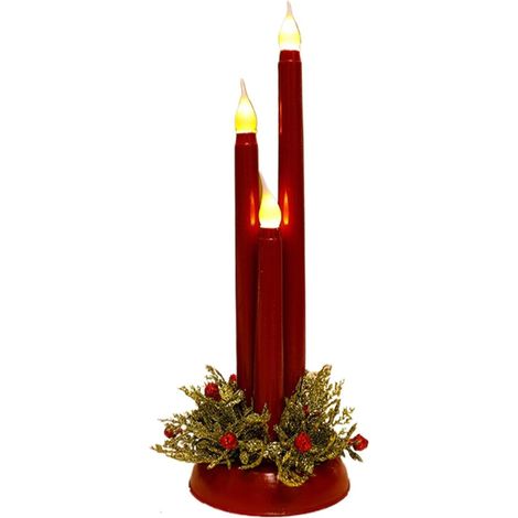 Bougies LED Vacillantes Sans Flamme et Étanches, Bougies Chauffe-Plat Décoratives pour Maison, Jardin, Table et Fête, Rouge (1/5)