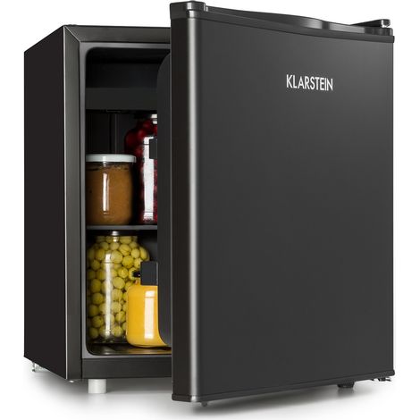 Klarstein Kühlschrank, Mini-Kühlschrank für Getränke, Kühlschrank mit Gefrierfach Klein, Kleiner Kühlschrank Lautlos, Skincare Fridge, Camping Kühlschrank, Minikühlschrank für Zimmer, Büro 0-10°C, 46L