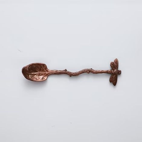 cuillère en cuivre rétro libellule, cuillère à café, cuillère à thé, vaisselle créative en acier inoxydable, cuillère à mélanger, cuillère à dessert, cuillère à couverts gadget de cuisine (1/5)
