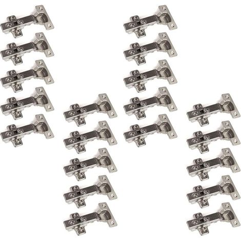 Set de 20 bisagras automáticas de montaje rápido (clip), para puertas de armario de cocina, apertura de 105°, bisagras estándar. (1/5)