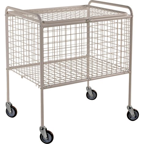 Kongamek Gitterwagen 800x600x915mm in weiß mit 100kg Tragkraft und Gummibereifung Ø125mm (1/2)