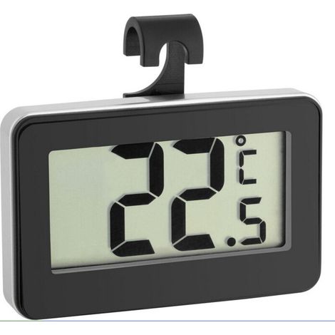 Digitales Thermometer, ideales Kühlthermometer, mit Magnet und Griff, klein und praktisch, schwarz (1/5)