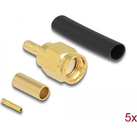 Delock RP-SMA macho para engarzar RG-174 / RG-316 con tubo termorretrÃ¡ctil a juego