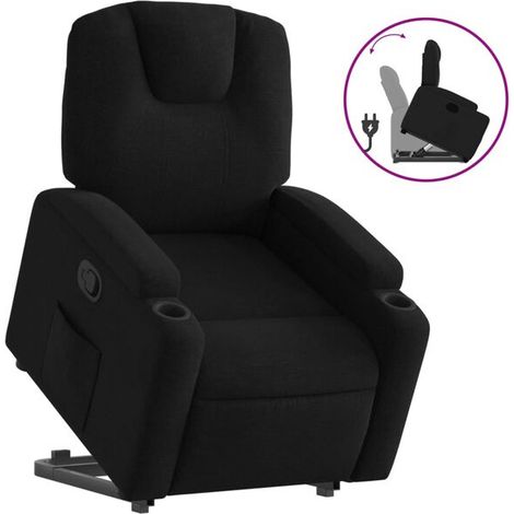 Fauteuil inclinable en tissu noir (1/5)