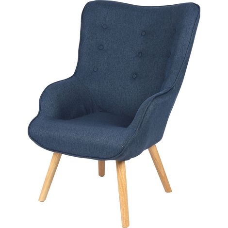 Fauteuil en tissu avec pieds en bois NOOR (1/3)