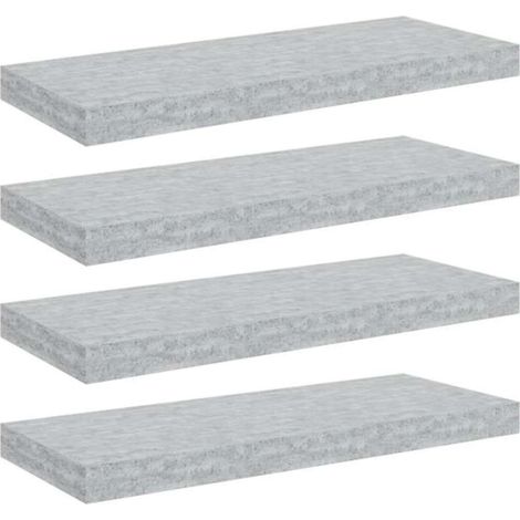 vidaXL Estantes flotantes pared 4 uds MDF gris hormigón 60x23,5x3,8 cm (1/2)