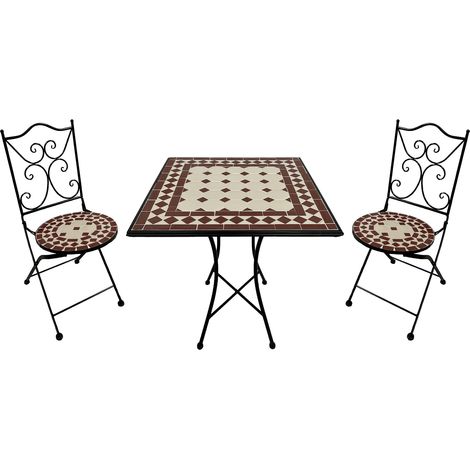 Axi Camilla Table Et Chaise Bistrot, 2 Chaises 1 Table, Ensemble Bistro Extérieur, Mosaique Vin Rouge - Salon De Jardin Bistrot, Table Bistrot Pour Jardin/Balcon/Terrasse (1/5)