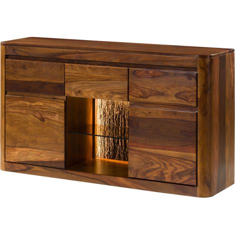 Sideboard Sheesham 146x40x80 walnuss gewachst TORONTO LUX 286