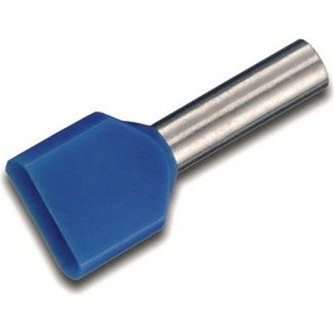Embouts à Douille TWIN Bleu Preisolees pour 2 Câbles 2,5 mmq (1/3)