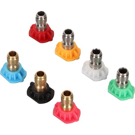 Buse pulvérisateur nettoyeur haute pression 1/4 pouce 7 couleurs forme éventail multifonction pour nettoyeur (1/5)