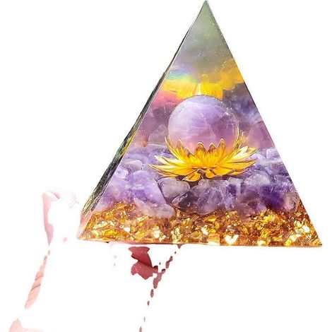 Orgonpyramide, Quarz, Lotusblume, Heilkristall, Chakra-Stein, Energiegenerator