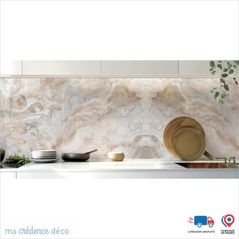 Crédence : Marbre de Mirano - Couleur Ocre - Alu composite - 120 - 60 (1/3)