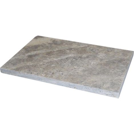 Carrelage Travertin Gris Silver 1er choix Vieilli Premium - 61x40,6x3 cm (1/5)