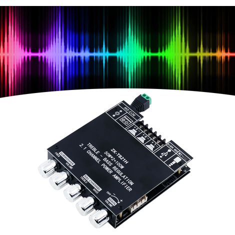 Module amplificateur audio BT 2.1 canaux, puce TPA3116D2, carte amplificateur de subwoofer, 50W x 2 + 100W, carte amplificateur audio stéréo 2.1 canaux. (1/5)