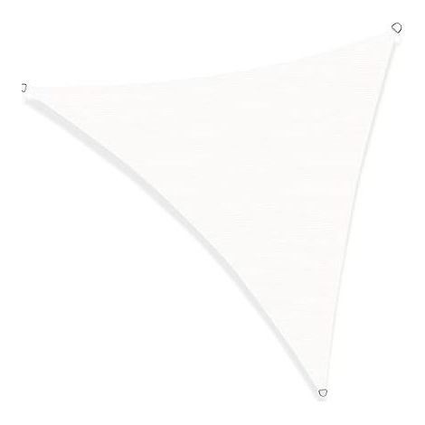 Voile d'ombrage triangulaire 3x3x3m, auvent extérieur, protection UV étanche, voile d'ombrage pour jardin, balcon, terrasse, Blanc (1/5)