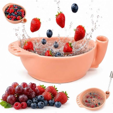 Bol à baies auto-essoreur passoire à fruits artisanale rinçage vortex 360° nettoyeur légumes assiette de service - 1 couleur A (1/5)