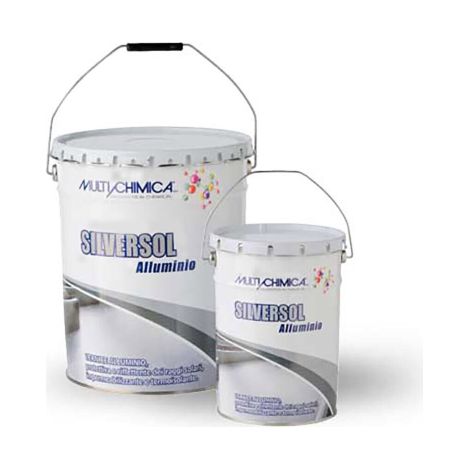 2 X Multichimica SILVERSOL ALLUMINIO vernice impearmibilizzante termoisolante 10 LT