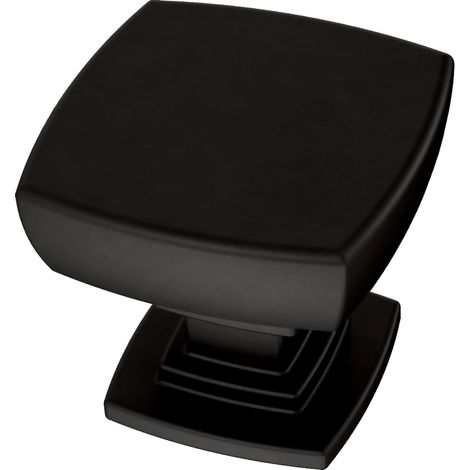 Lot de 5 boutons d'armoire Poignées pour tiroirs de commode/cuisine/porte/salle de bain Noir mat 2,8 cm (1/5)