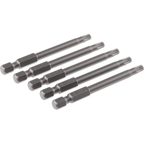 Rs Pro – Embout de vissage Torx T25 – Longueur 70 mm – Acier au vanadium et molybdène chromé – Lot de 5 embouts pour vissage précis