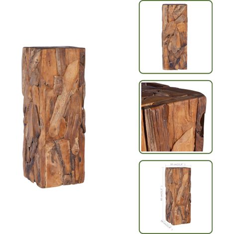 Table d'appoint 30x30x80 cm Bois de teck solide - Table Basse - Table D'appoint - Meubles Vintage - Bois De Teck - Mobilier Artisanal (1/5)