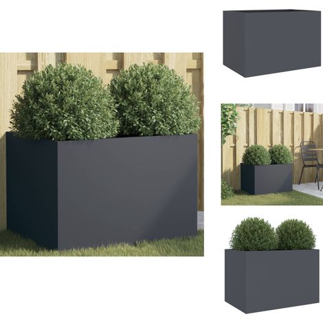 Jardinière anthracite 62x47x46 cm acier - Jardin - Balcon - Terrasse - Jardinière - Pot De Fleurs (1/5)