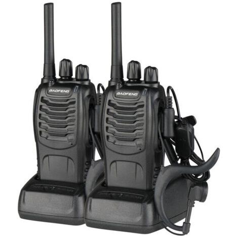 BUNTHAUS 2PCS BF-88E 1500mAh Ultra-lange Standby Walkie Talkie EU Standard Schwarz (1/5)