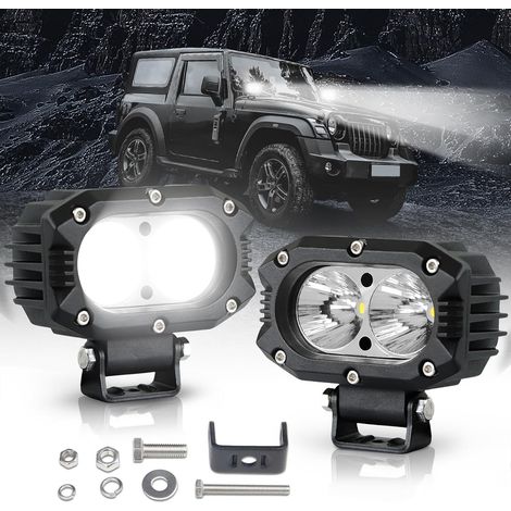 Stück LED-Offroad-Scheinwerfer, 120 W, superhelle 12.000 lm LED-Fahrscheinwerfer, Flutlicht, A-Säulen-Stoßstangen-Lichtleiste, IP68 wasserdicht für LKW, Pickup, SUV, ATV, UTV