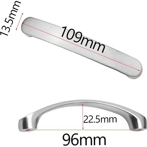 Möbelknöpfe und -griffe, Küchenschrankgriff, 96 mm Lochabstand, 6 Stück, silberner Schubladengriff, Küchenschrankgriff mit Schrauben (1/4)