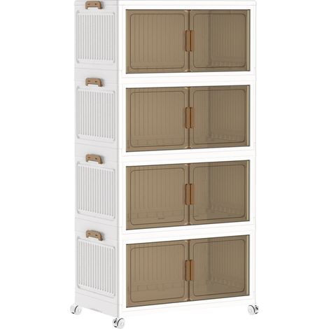 Boîte de rangement, design pliable et empilable, 4-couche (1/2)