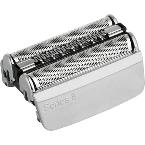 Jeu de lames de rechange pour rasoir électrique Braun Série 8 83M, tête complète en métal argenté, coupe précise, compatible avec 83M, pièce détachée d'origine qualité. (1/5)