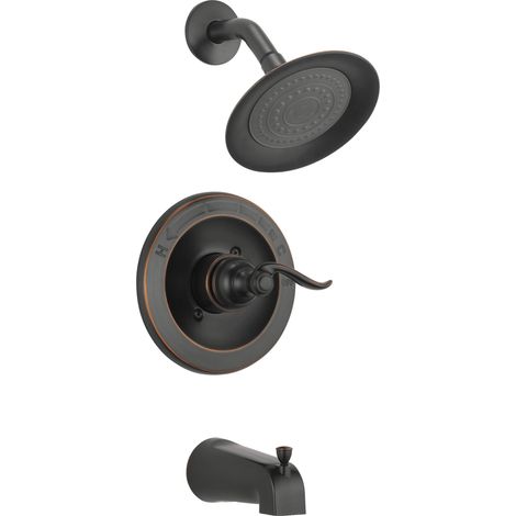 Delta Windemere BT14496-OB - Kit per doccia monocomando con soffione a spruzzo, bronzo lucidato ad olio (valvola non inclusa) (1/5)