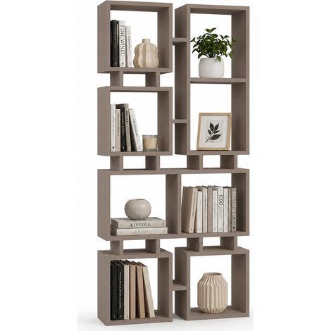Libreria Moderna 4 Ripiani Tortora Scaffalatura Soggiorno Ufficio 79x24x166.5 cm
