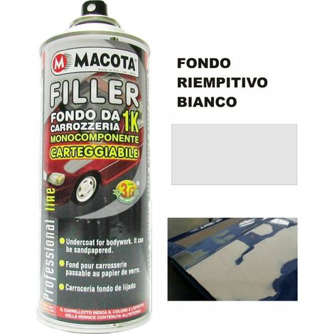 MACOTA FILLER Riempitivo per Carrozzeria Fondo Carteggiabile Aggrappante 400 ml Colore - Bianco