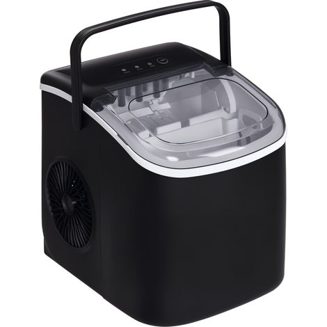 Machine à glaçons, 12kg en 24h, 9 glaçons en 6-12 minutes, ice maker avec poignée, panier et pelle, 22,2x29,4x29cm, noir