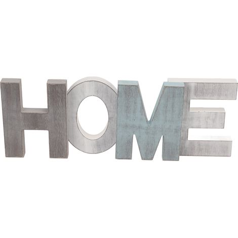 Plaque murale en bois HOME vintage aspect usé design une pièce lettres décoratives ornement (1/5)