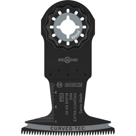 Bosch 10x Hoja multiherramienta PRO Multi Material AII 65 BSPIB (para Madera dura, Tableros recubiertos de plástico, Anchura 65 mm, Professional Accesorios Multiherramienta)