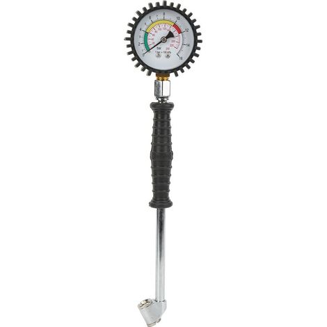 Manomètre de pression des pneus 0-220 PSI, type à aiguille, mécanique portable, haute précision, universel pour voiture, moto et vélo (1/5)