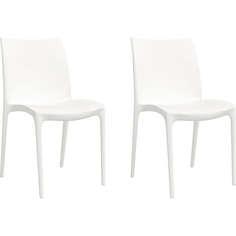 vidaXL Sedie da Giardino 2 pz Bianche 50x46x80 cm in Polipropilene (1/5)
