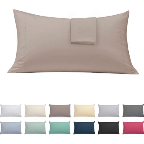 Taies Oreiller 50x75 cm Lot de 2 Coton Polyester Terre (1/5)