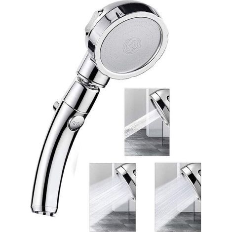 Soffione doccia, soffione doccia ad alta pressione, rotazione a 360°, 3 modalità ad alta pressione per risparmiare acqua, soffione doccia in acciaio inox ABS - Fei Yu (1/5)