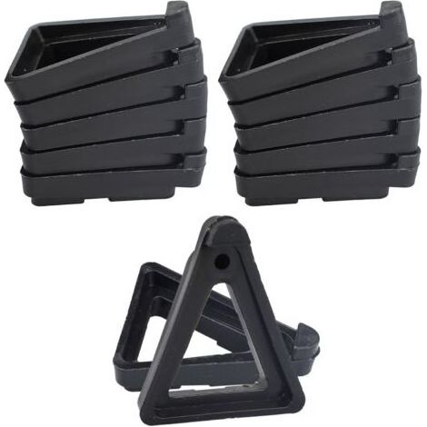 Lot de 24 Pieds Invisibles pour Pots de Fleurs Triangulaires, Supports Noirs Intérieur et Extérieur pour Pots en Terre Cuite (1/5)