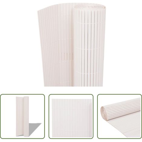 vidaXL Clôture pour jardin -  Clôture de jardin Double face 90 x 500 cm Blanc (1/5)