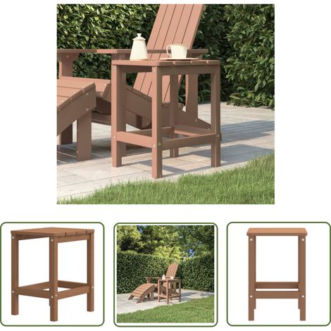 The Living Store Adirondack-Gartentisch Braun 38x38x46 cm HDPE - Adirondack Tisch - Gartenmöbel - Esszimmerset - Outdoor Möbel - Terrassenmöbel (1/5)
