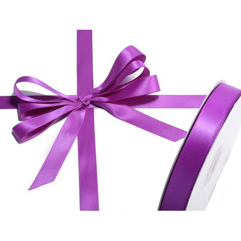 Nastro doppio raso color viola orchidea, mm 15 x 50 m