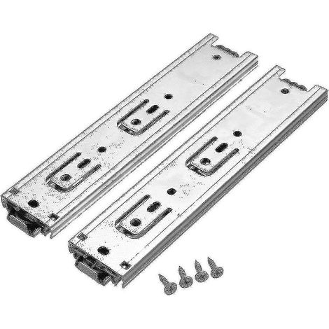 Lot de 2 glissières de tiroir de 20 cm avec roulement à billes pour fermeture automatique - Quincaillerie pour meubles (1/5)