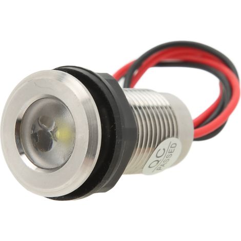 Luminaire encastrable LED 2,5 cm (1 po) pour terrasses, marches, patios, planchers, bassins et chemins, 12-24 V, IP68, inox 316, blanc. (1/5)