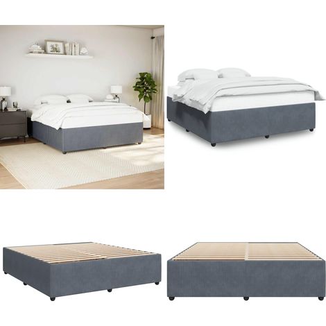 Giroletto senza Materasso Grigio Scuro 180x200 cm Velluto - Materasso per letto - Letto con doghe