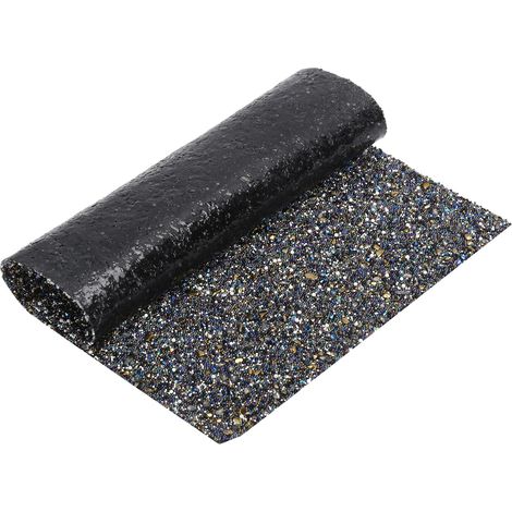 Ruban thermocollant orné de pierres précieuses artificielles, de perles et de cristaux, à appliquer au fer à repasser (noir) (1/5)